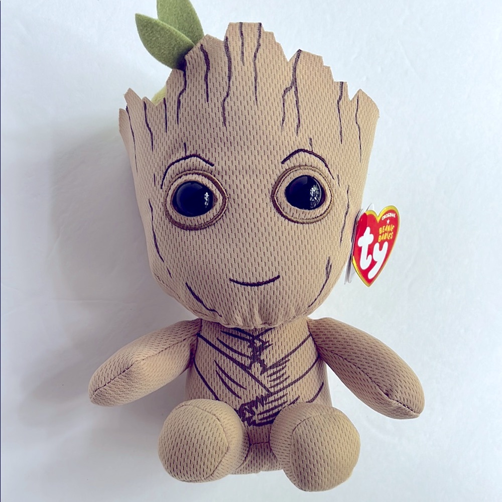 Groot Marvel Ty Beanie Babies l Brown Stuffed Animal Plush - Picture 3 of 10